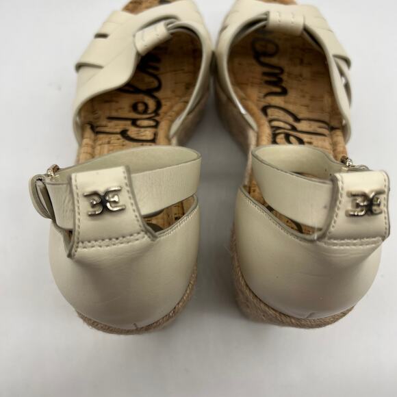 Sam Edelman Shoes Size 10 M Woven Leather Wedges Marietta Modern Ivory - Picture 5 of 14